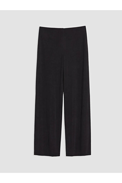 LC Waikiki Black Modal Blend Wide Leg Women's Trousers