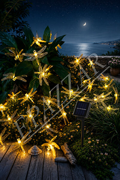For Prime Solar Yusufçuk Kuşu Güneş Enerjili 30 Led Işık Bahçe Balkon Teras A...