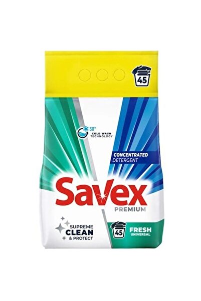 SAVEX Απορρυπαντικό ρούχων σε σκόνη Premium Fresh, 45 πλύσεις, 3.6 κιλά