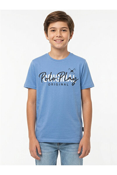 Polo Play By Styli Teen Boys Graphic Logo Crew Neck T-Shirt