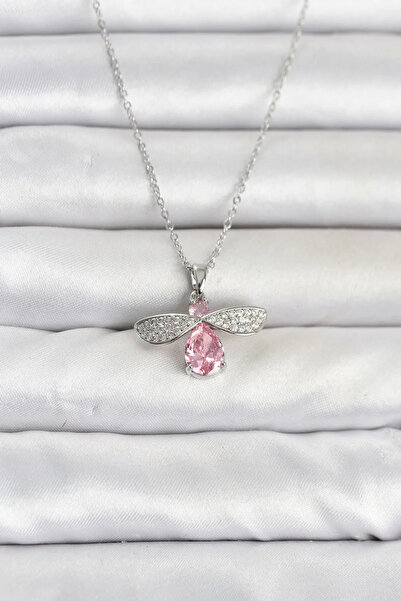 ALKASAZ 316L Steel Chain Silver Color Fly Model Women's Necklace