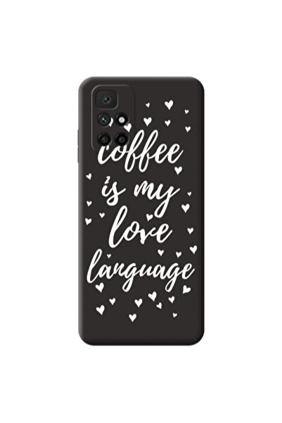 Other Xiaomi Redmi 10 2022 Coffe is my love language Black Colored Silicone T...