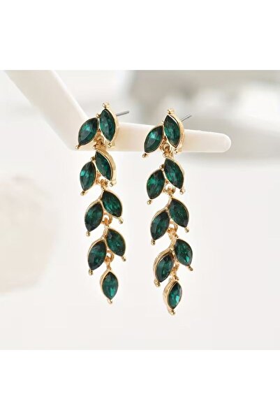 OEM Cercei Imperial Emerald Wheat placati cu aur 18K