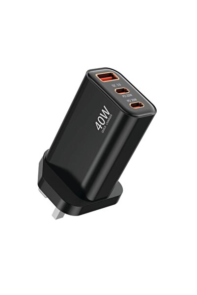 Denx 40W Wall Charger with Two Type-C Ports, One USB Port, and Fast Charging ...