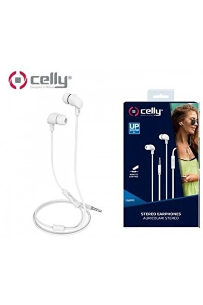 OEM Ακουστικά Celly με Μικρόφωνο, Επίπεδο Καλώδιο, Λευκά (411.738053)
