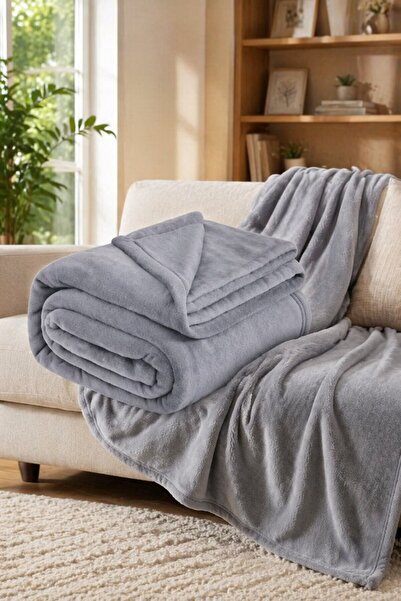 Generic 1 Microfiber Warm Blanket Sofa Bed Soft Lightweight Plush Grey 200Cm