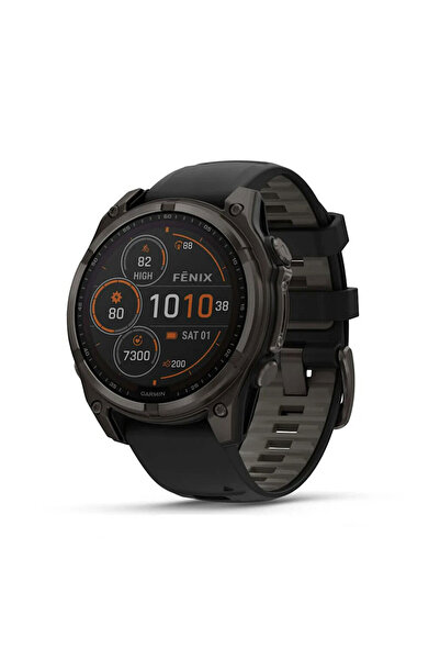 Garmin Ceas Fenix 8 Solar Safir Titan 47MM Gri Carbon/Negru