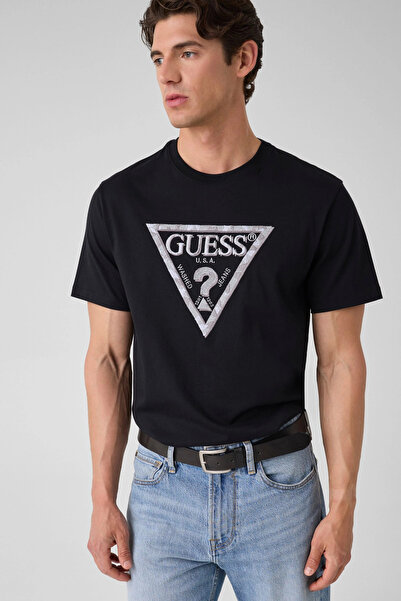 Guess تي شيرت رجالي من Leave بقصة عادية