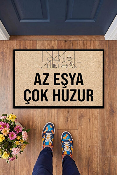 Charmbi Az Eşya Çok Huzur Χαλάκι πόρτας 40x60 με ψηφιακή εκτύπωση Μοντέρνο δι...