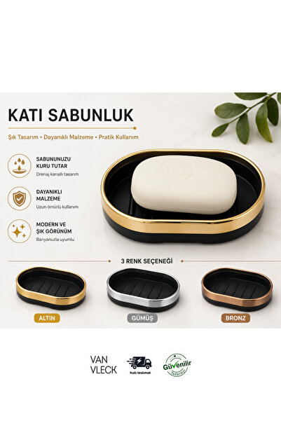 VAN VLECK Katı Sabunluk – Dekoratif Sabun Koyma Kabı, Banyo ve Mutfak Tezgâh ...
