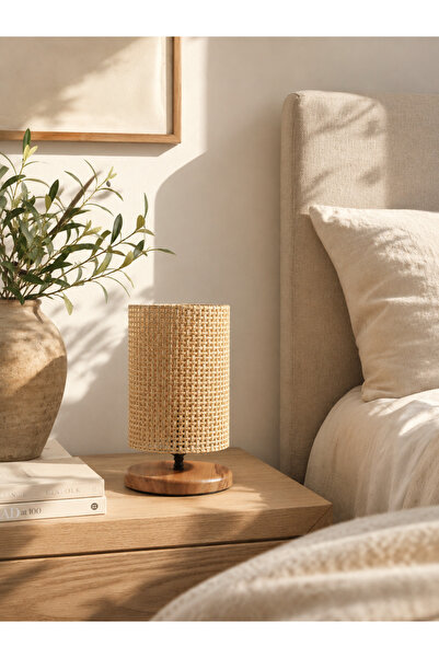Venita Home Special Design Wooden Rutten Lampshade 14X14X26Cm
