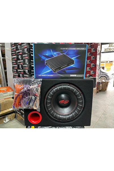 FTH SOUND 30 CM 14000 WAT SUBWOOFER BAS + 3000 WATT 4 KANAL AMFİ + KABLO TAKIMI + KABİN