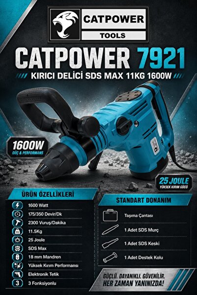 Cat Power Catpower 7921 11 Kg Sds Max Kırıcı Delici Hilti 1600W