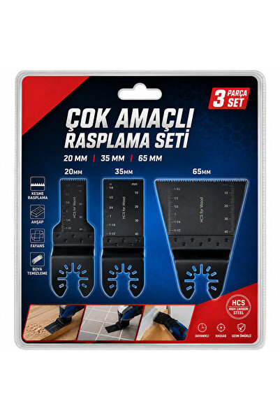 Ufak Tefek Şeyler 3'lü Çok Amaçlı Raspalama Ve Testere Bıçağı Seti Akülü Matk...