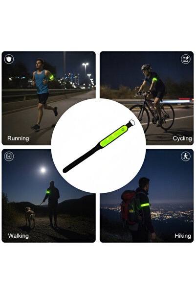 SyaMAG Banda reflectorizanta, prindere cu velcro, verde , 43x4 cm, pentru cic...