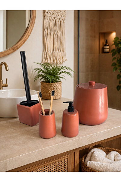 Zigzag Home Decorative 4-Piece Bohemian Style Bathroom Set: Trash Can, Toilet...
