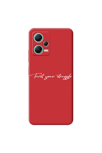 Other Xiaomi Redmi Note 12 Pro 5G Trust your struggle Red Colored Silicone TP...