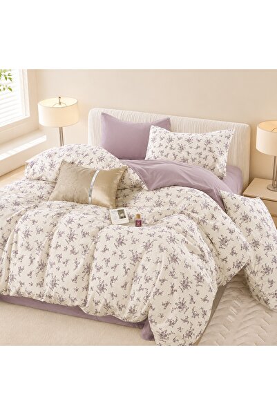CHIRASO Set Lenjerie Pat CHIRASO, Bumbac, 4 Piese, Cearceaf cu ELASTIC 180x20...