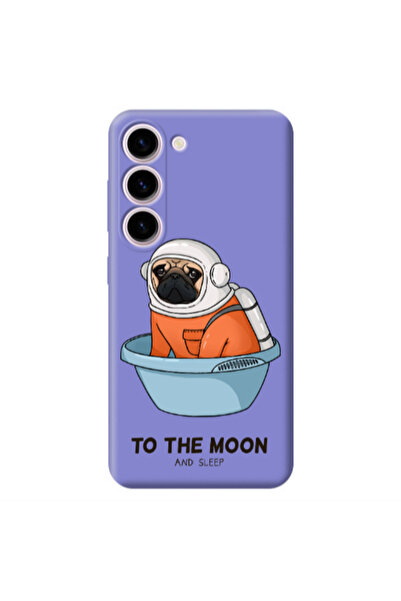 Other Samsung S23 Plus To the moon Purple Colored Silicone TPU Θήκη