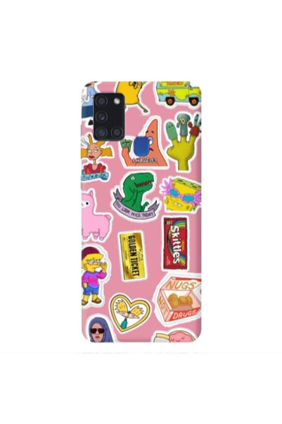 Other Samsung A21S best cartoons Pink Colored Silicone TPU Θήκη