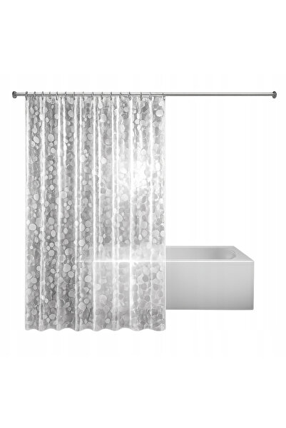 zola Perdea de dus, model 3D, impermeabila, material PEVA, 200 x 180 cm, tran...