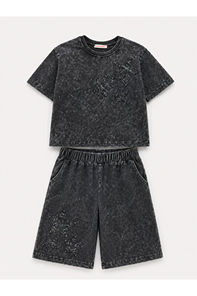 My Baby's World Acid Washed Boys' 100% Cotton Embroidered Suit