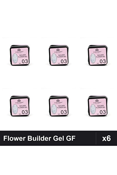global fashion Set 6 Flower Builder Gel 8ml Nr.03 Constructie Unghii UV