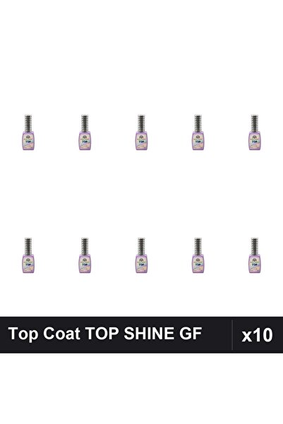 global fashion Pachet 10 Top Coat Efect Oglindă TOP SHINE Nr.09 12ml Fără Str...