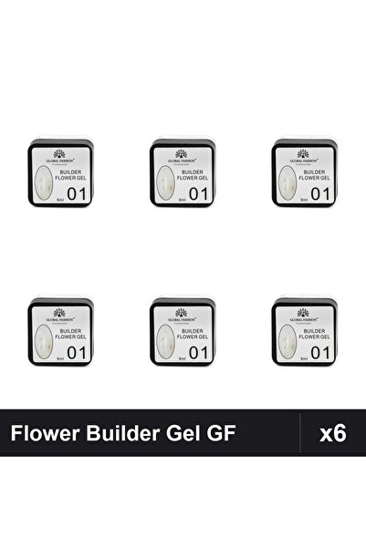 global fashion Set 6 Flower Builder Gel 8ml Nr.01 Constructie Unghii UV