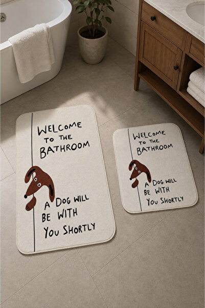 Pilloveland Non-Slip Base Washable 2-Piece Bath Mat - 60*100 cm - 50*60 cm -B...