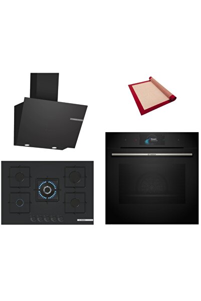 Bosch Black Deluxe 3 lü Ankastre Set 613 ( HSG7584B1 - PNQ7B6P31O - DWK66PJ60...