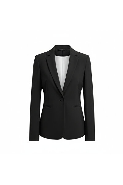 Generic Women's Tailored Black Single-Button Blazer