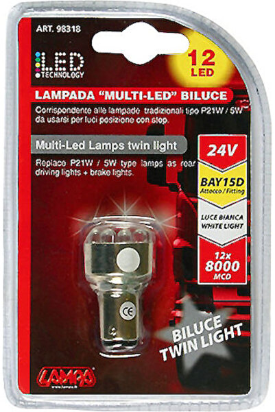 Lampa Λάμπες Αυτοκινήτου P21/5W-BAY15D-1157 LED 24V 1 τεμάχιο