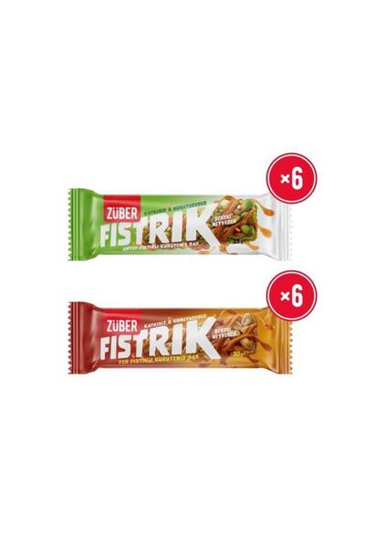 Züber Fıstrık Antep Fıstıklı Kuruyemiş Bar 23g x 6 Adet + Fıstrık Yer Fıstıkl...