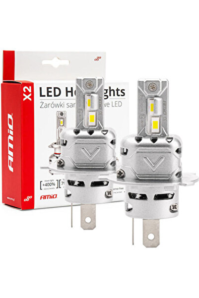 AMIO Λάμπες Αυτοκινήτου H4 Canbus LED 6500K Ψυχρό Λευκό 12V 72W 2 τεμάχια