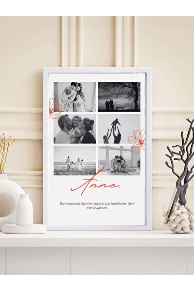 Kişiye Özel Anne Tanımı 6 Fotoğraflı Tasarım Tablo , Anneler Günü Hediyesi, Anneler Günü Tablosu