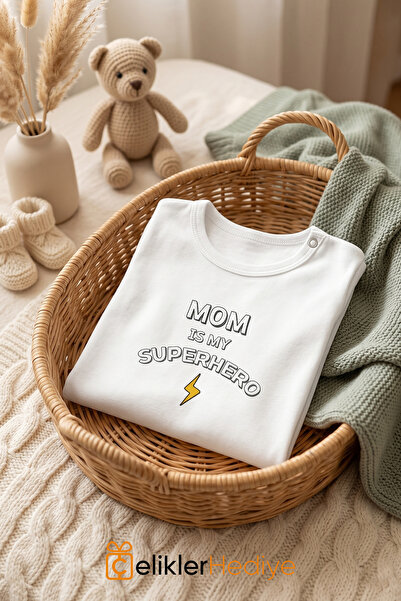 ÇELİKLER HEDİYE ملابس داخلية للأطفال مطبوع عليها عبارة "MOM IS MY SUPERHERO" ...