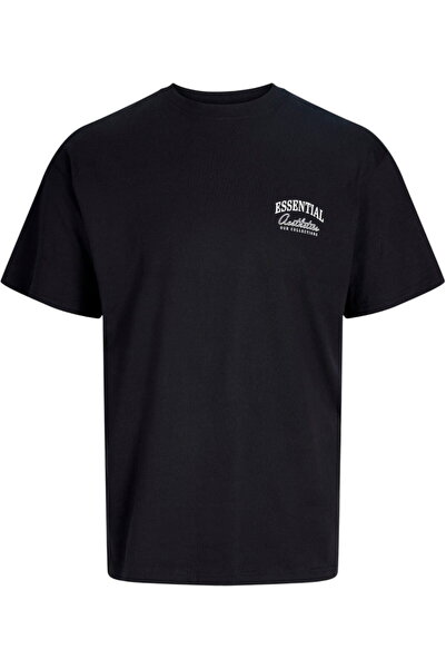 Jack & Jones JACK &JONES Βιολογικό Χαλαρό Μπλουζάκι Στούντιο SN - 12299416-Μαύρο