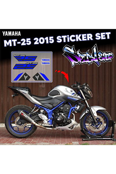 AKDESEN Yamaha MT-25 2015 Gri Sticker Set