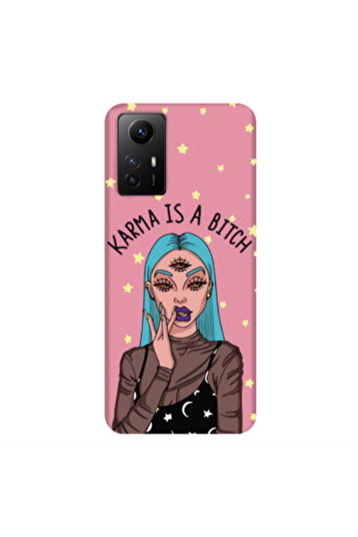 Other Xiaomi Redmi Note 12s Karma is a bitch Pink Colored Silicone TPU Θήκη
