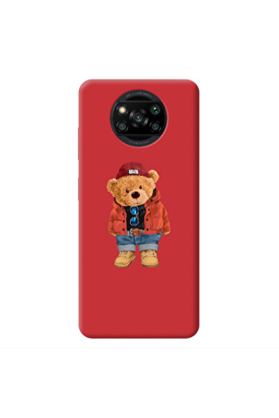 Other Xiaomi Poco X3 /X3 Pro Bear in a hat Red Colored Silicone TPU Θήκη
