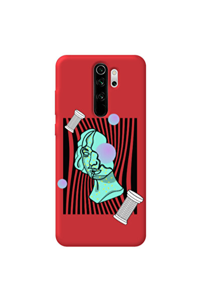 Other Xiaomi Redmi Note 8 Pro Columns Red Colored Silicone TPU Θήκη
