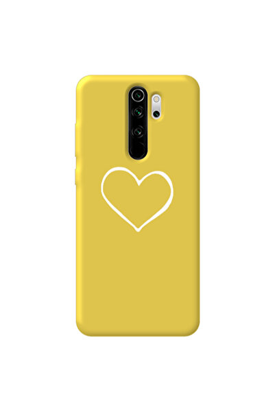 Other Xiaomi Redmi Note 8 Pro White heart Yellow Colored Silicone TPU Θήκη