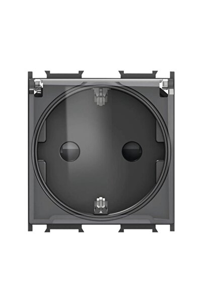 OEM Priză simplă cu împământare TEM, capac de protecție transparent, negru