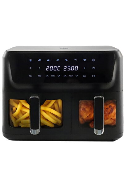 adler Cuptor cu friteuză cu aer cald dublă 11L - 6,5L + 4,5L