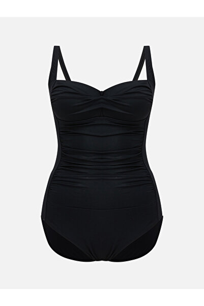 LC Waikiki Özmarka New Season Heart Collar Gathered Women's Swimsuit