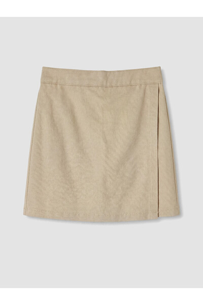 LC Waikiki Lcw Kids Beige Girls Gabardine Short Skirt