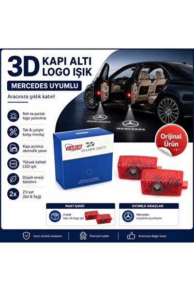 PASPRO OTOMOTİV Carub Mercedes- Benz Uyumlu Kapı Altı Logo Projektörü 3D LED ...
