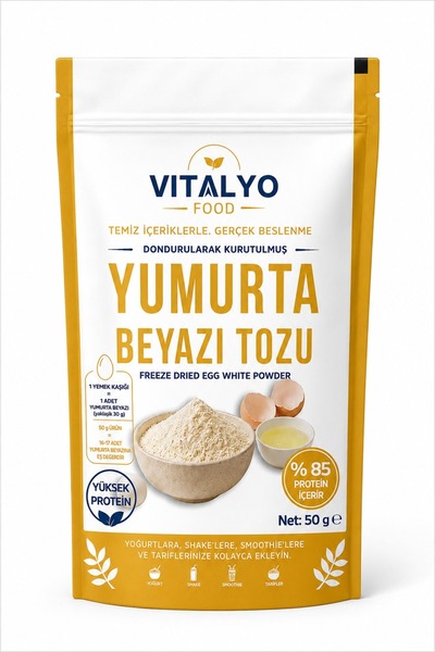 Vitalyo Gıda Dondurularak Kurutulmuş Freeze Dried Yumurta Beyazı Tozu