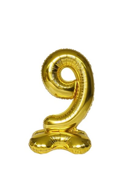 OEM Foil number balloon for air, Gold, digit 9